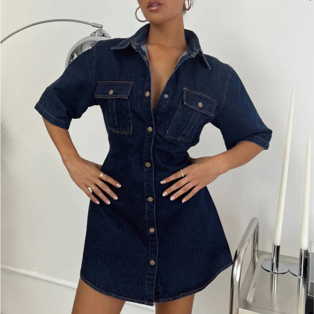 DAVRO MINI DRESS DARK WASH DENIM
